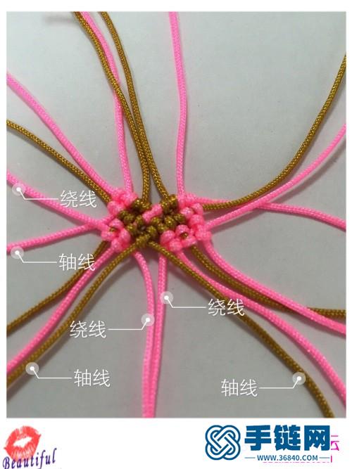 粉色蠟線制作心形奧地利水晶耳環的方法