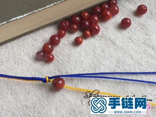 繩和瑪瑙珠編制雀頭結手繩教程