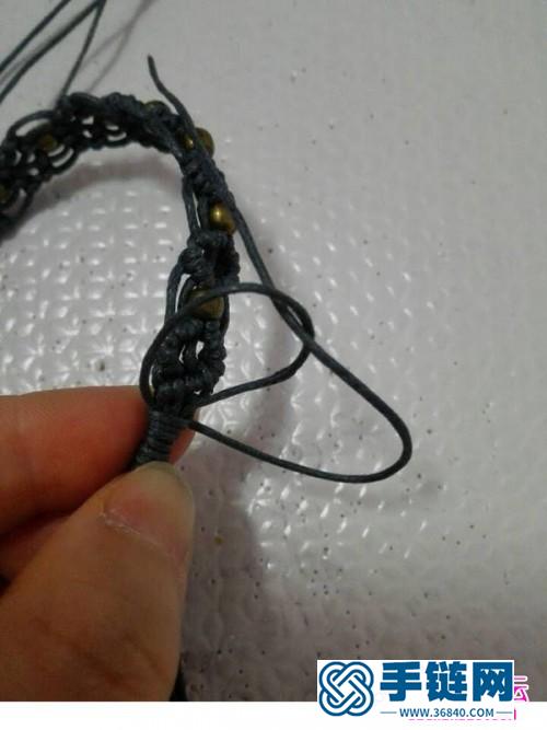灰色心情繩編手鏈圖解