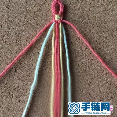 精梳長絨棉線編織制作的祈福手環教程