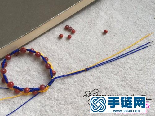 繩和瑪瑙珠編制雀頭結手繩教程