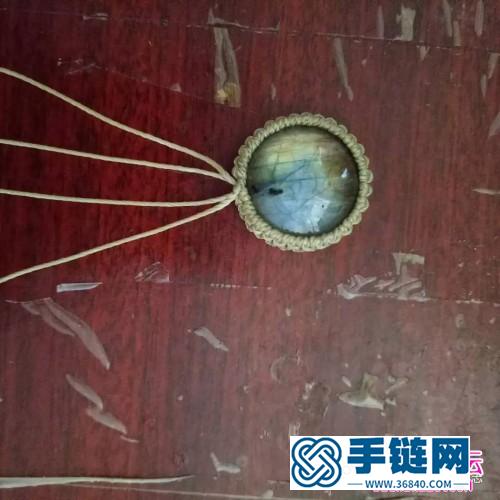 繩編波浪拉長石手繩的詳細編織教程