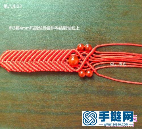 斜卷結(jié)紅繩手鏈的編法詳細(xì)教程