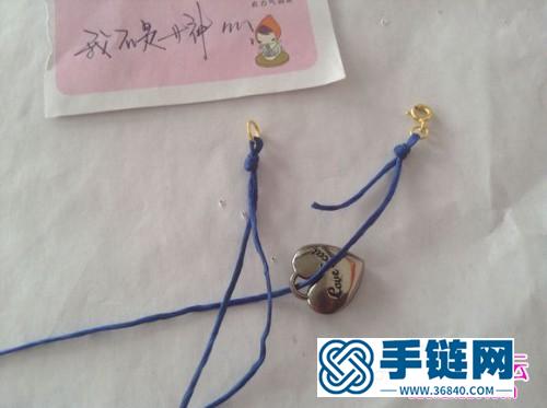 中國結編織簡約心形鎖骨鏈教程
