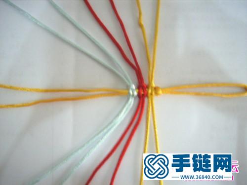 四線漸變平結手繩的制作方法