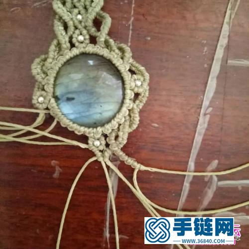 繩編波浪拉長石手繩的詳細編織教程