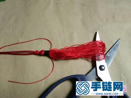 用7號線制作復古流蘇桃花鑰匙扣的方法