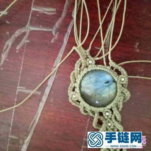 繩編波浪拉長石手繩的詳細編織教程