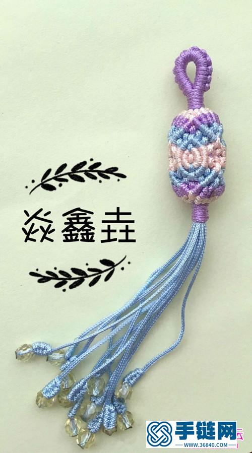 玉線包掛鑰匙扣吊墜的詳細(xì)編織教程