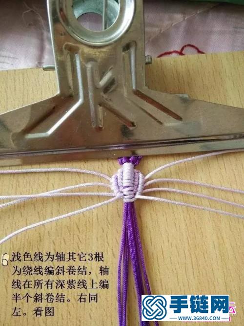 中國結斜卷結編織小樹葉手鏈的方法教程