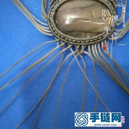南美扁蠟線編制的男款超寬包石手繩的詳細教程