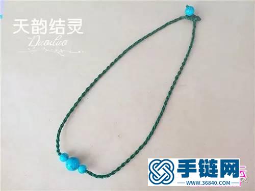 玉線繩遍瑪瑙珠鎖骨項鏈的詳細編織教程