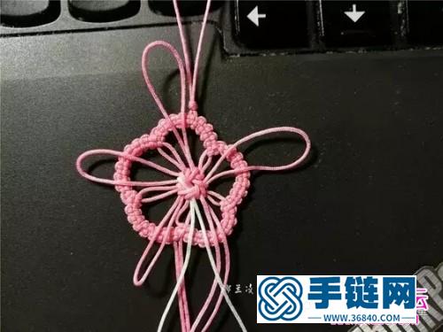 用繩編櫻花書簽的方法