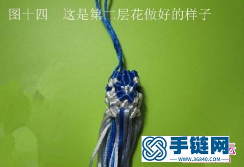 中國結(jié)青花瓷柱的編法步驟圖