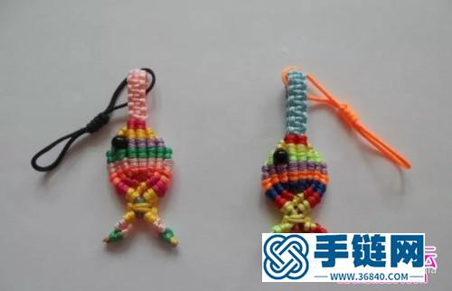 繩編彩色小魚手鏈（掛件）的制作圖解