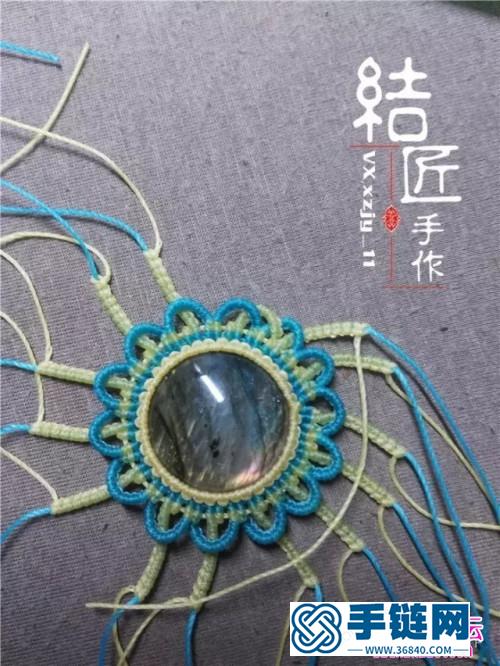 中國結編織向陽花胸針方法圖解（項鏈墜）