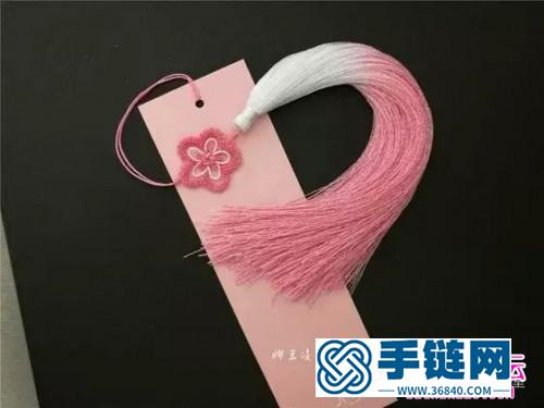 用繩編櫻花書簽的方法