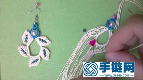 繩編葉子環(huán)形耳環(huán)的詳細編制圖解