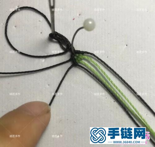繩編南美蠟線繩編小葉子的詳細圖解