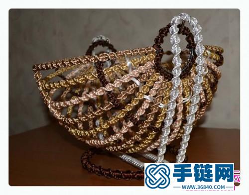 繩帶+鐵絲制作裝飾水果籃的方法