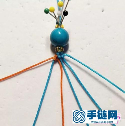 繩編單珠手繩的詳細編織方法圖解