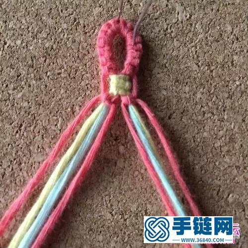 精梳長絨棉線編織制作的祈福手環教程