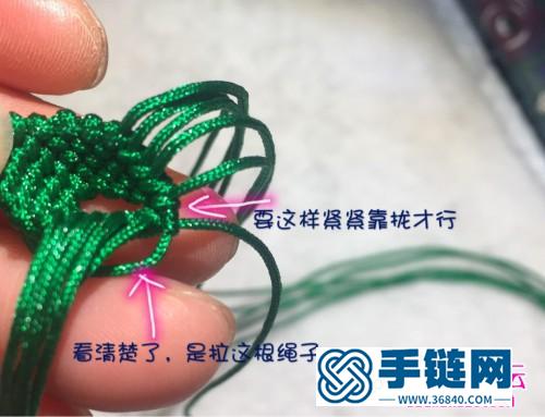 繩編樹葉書簽的詳細編法教程