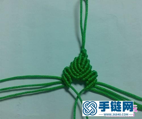 繩編小葉子手機掛件的制作教程