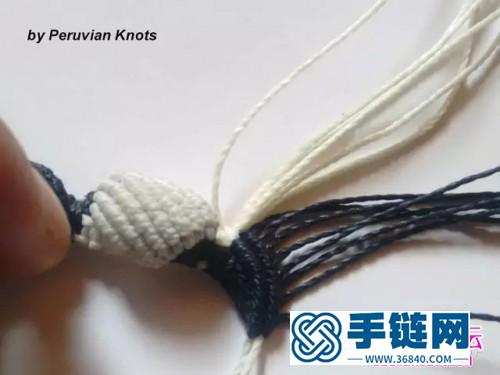 中國結編織黑白手繩方法圖解