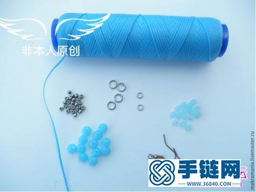 斜卷結和串珠制作的海洋之星耳環教程