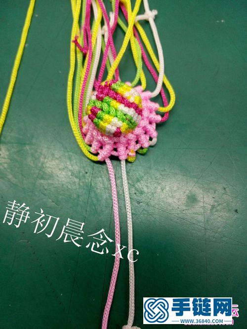 中國結編織的五彩草帽小飾品教程