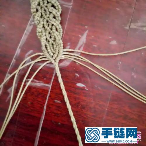 繩編波浪拉長石手繩的詳細編織教程