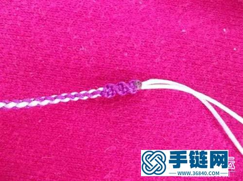 中國結編織紅繩白玉扣項鏈教程