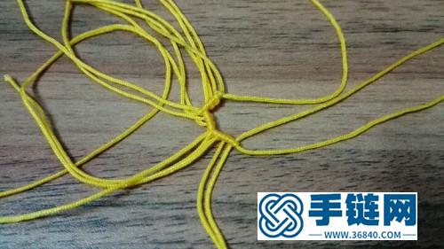 中國結(jié)編織雙層五角手繩教程