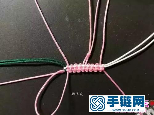 用繩編櫻花書簽的方法