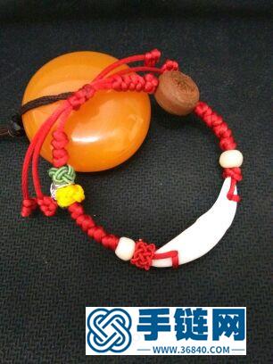 寶寶避邪紅繩手鏈的編法教程