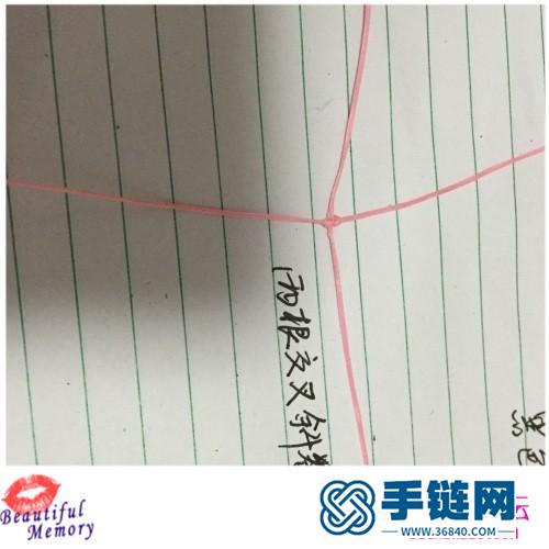 繩編粉色心形水晶耳環的制作步驟圖