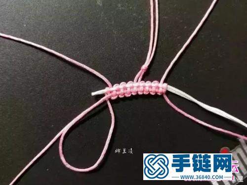用繩編櫻花書簽的方法