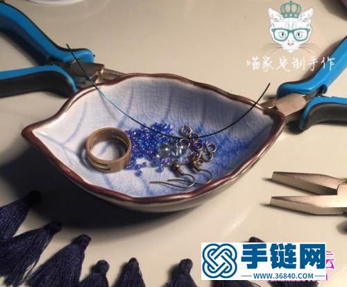 米珠、銅絲、水晶珠制作異域風(fēng)格流蘇耳環(huán)的方法