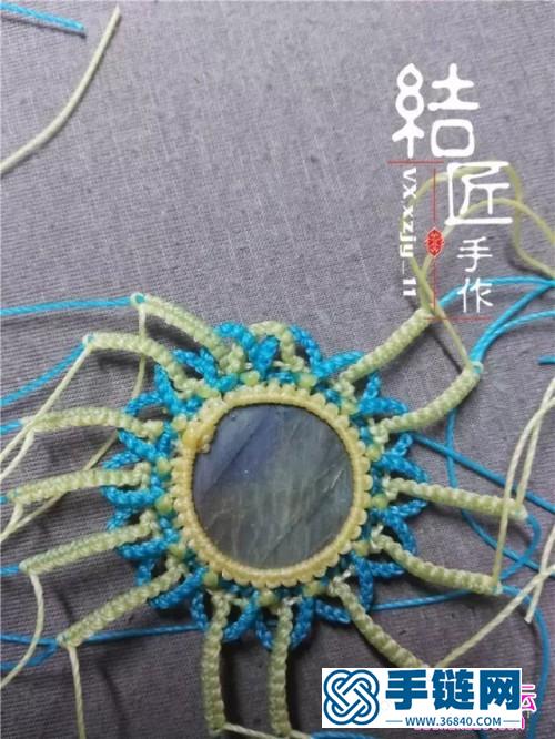 中國結編織向陽花胸針方法圖解（項鏈墜）