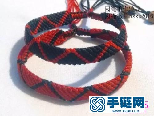 紅與黑情侶手繩的制作