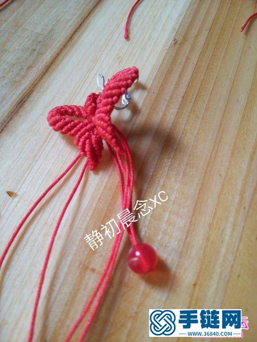 中國結編織蝴蝶耳環的步驟圖解