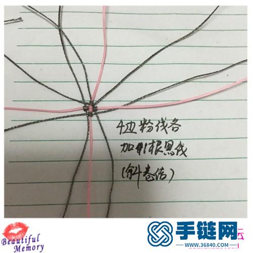 粉色蠟線制作心形奧地利水晶耳環的方法