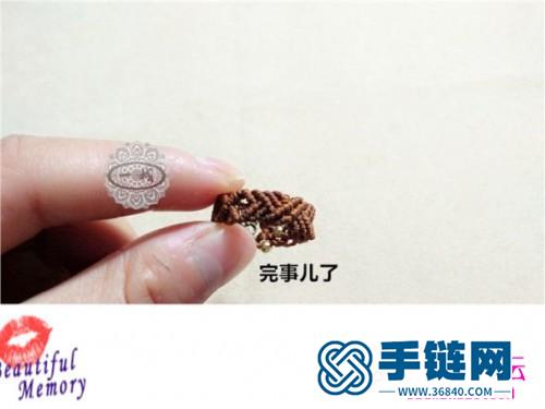 銅片串珠繞線戒指的制作方法
