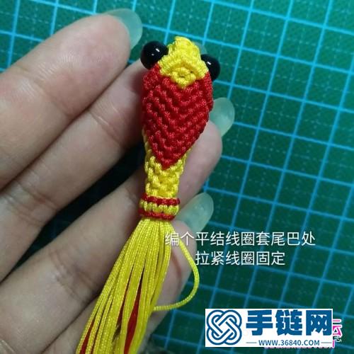 玉線繩編金魚的詳細編制步驟圖