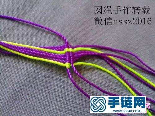 中國結編織菱形格子圖案的手繩教程
