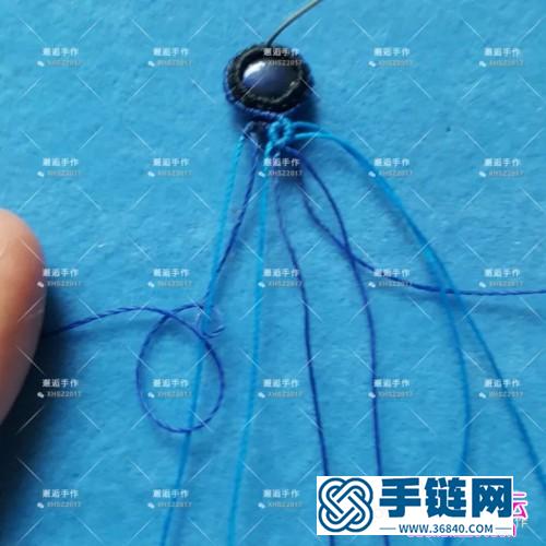 繩編傾心黑體拉長石戒指的詳細編制圖解