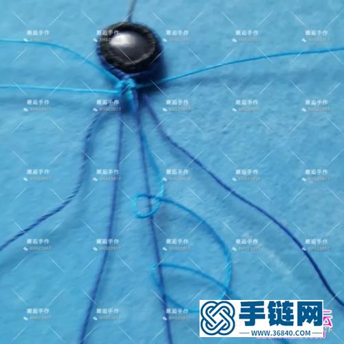 繩編傾心黑體拉長石戒指的詳細編制圖解