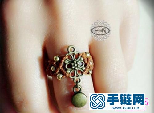銅片串珠繞線戒指的制作方法