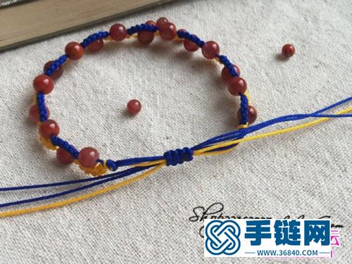 繩和瑪瑙珠編制雀頭結手繩教程